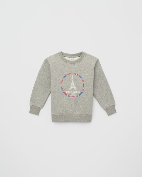 Pull Enfant Coton Gris et Blanc - Boutique tour Eiffel
