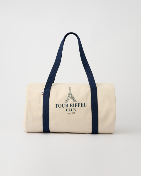 Bolso Bowling de Algodón Crudo y Azul – Tienda de la Torre Eiffel